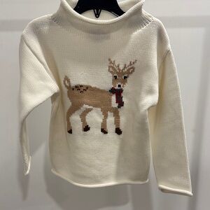 Classic Prep Cream Knit with Reindeer Motif